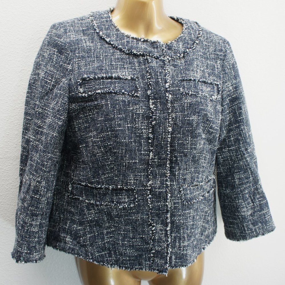 Michael Kors Tweed Frey Hem Blazer size 6